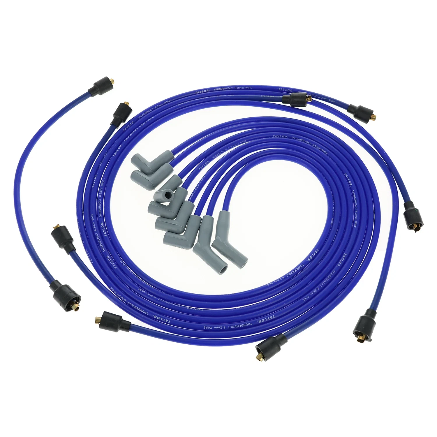 Spark Plug Wire Set Universal 8.2mm Silicone Thundervolt 40 ohm_ft Blue 84672